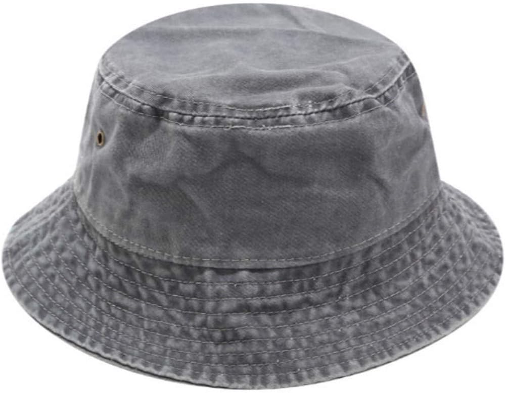 Caps Washed Denim Bucket Hat Hip Hop Solid Wide Brim Cotton Fisherman
