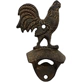 Cast Iron Wall Mount Rooster Beer/Soda Bottle Opener Rustic Home Bar Decor