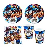 02c Marvel Super Hero Squad Birthday Party Pack, 16 guests, plates, napkins, cups