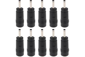 YINETTECH 10pcs 5.5 x 2.1mm Female to 3.0 x 1.1mm Male DC Power Adapter Converter for LED Light Strips Surveillance Equipment