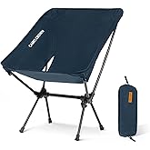 CAMEL CROWN Portable Camping Chair Folding Compact Lawn Lightweight Backpacking Chair with Carry Bag for Outdoor Hiking Beach Travel Picnic Festival Navy Blue