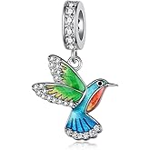 Fuguangju Hummingbird Charm 925 Sterling Silver Bird Charms Cute Animal Hummingbird Jewelry for Women Hummingbird Gifts