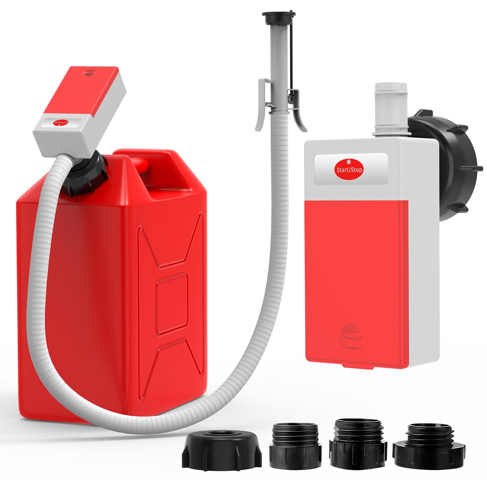 Photo 1 of Automatic Fuel Transfer Pump with Auto Stop Sensor Overfill Protection, Fast and Safe Portable Gas Can Pump with 4 Can Adapters & 51'' Extra Long Hose for Oil, Diesel, Gasoline (3.2 Gallons Per Min)