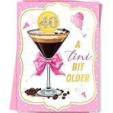 MOROLURU Espresso Martini 40th Birthday Card Gifts for Women, Happy 40 Year Old Birthday Decorations for Her-A Tini Bit Older Birthday Gift