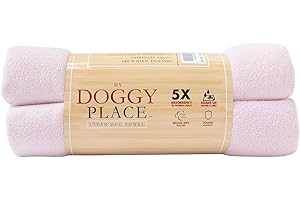 My Doggy Place - Super Absorbent Microfiber Towel - Dog Bathing Supplies - Microfiber Drying Towel - Washer Safe - Pink - 45 x 28 in - 1 Piece
