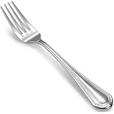 KEAWELL Premium Pearl Edge 4-Piece 8-Inch Fork Set (4, 8" Dinner Forks) | 18/10 Stainless Steel Fine Dinner Forks; Sturdy, Comfortable Weight; Elegant Beaded Edge; Mirror Finish; Dishwasher Safe