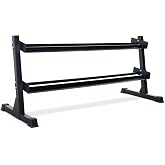 CAP 2-Tier &amp; 3-Tier Dumbbell Rack for Home Gym, Heavy-Duty Steel Weight Storage Rack for Hex Dumbbells, Holds 5-35lb 5-50lb 5-75lb Dumbbell Pairs, Multiple Sizes &amp; Capacities