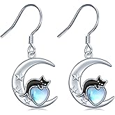 Animal Dangle Earrings Sterling Silver Horse/Axolotl/Wolf/Cat/Owl Dangle Earrings Animal Jewelry Gifts for Women