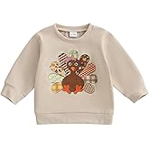 farrubbyine8 Toddler Boy Girl Halloween Thanksgiving Outfit Pumpkin Ghost Turkey Sweatshirt Little Kids Toddler Fall Clothes