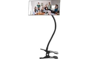 SUREMITA Clip On Security Mirror, Cubicle Computer Desk Convex Mirror for Office Personal Safety Rearview Monitors or Anywhere (7.28" Rectangle Mirror with Border)