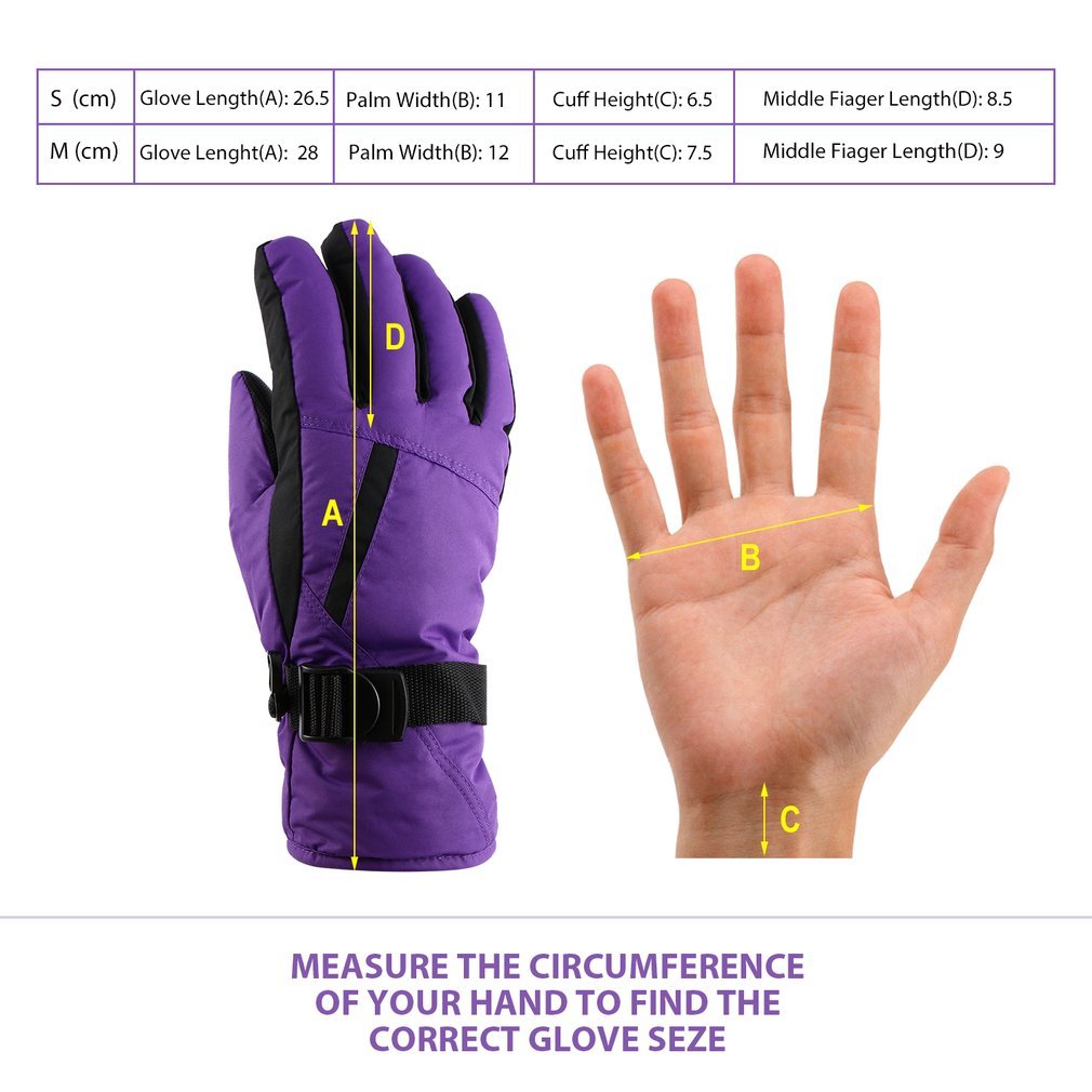 Women\'s Waterproof Windproof Ski Gloves for Skiing, Snowboarding，Cycling and Other Winter Sports Glove with Windproof Thermal Shell & Synthetic Leather Palm