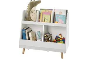 Haotian KMB19-W, Children Kids Bookcase with 5 Compartments, Storage Book Shelf, Storage Display, Rack, Organizer, Holder