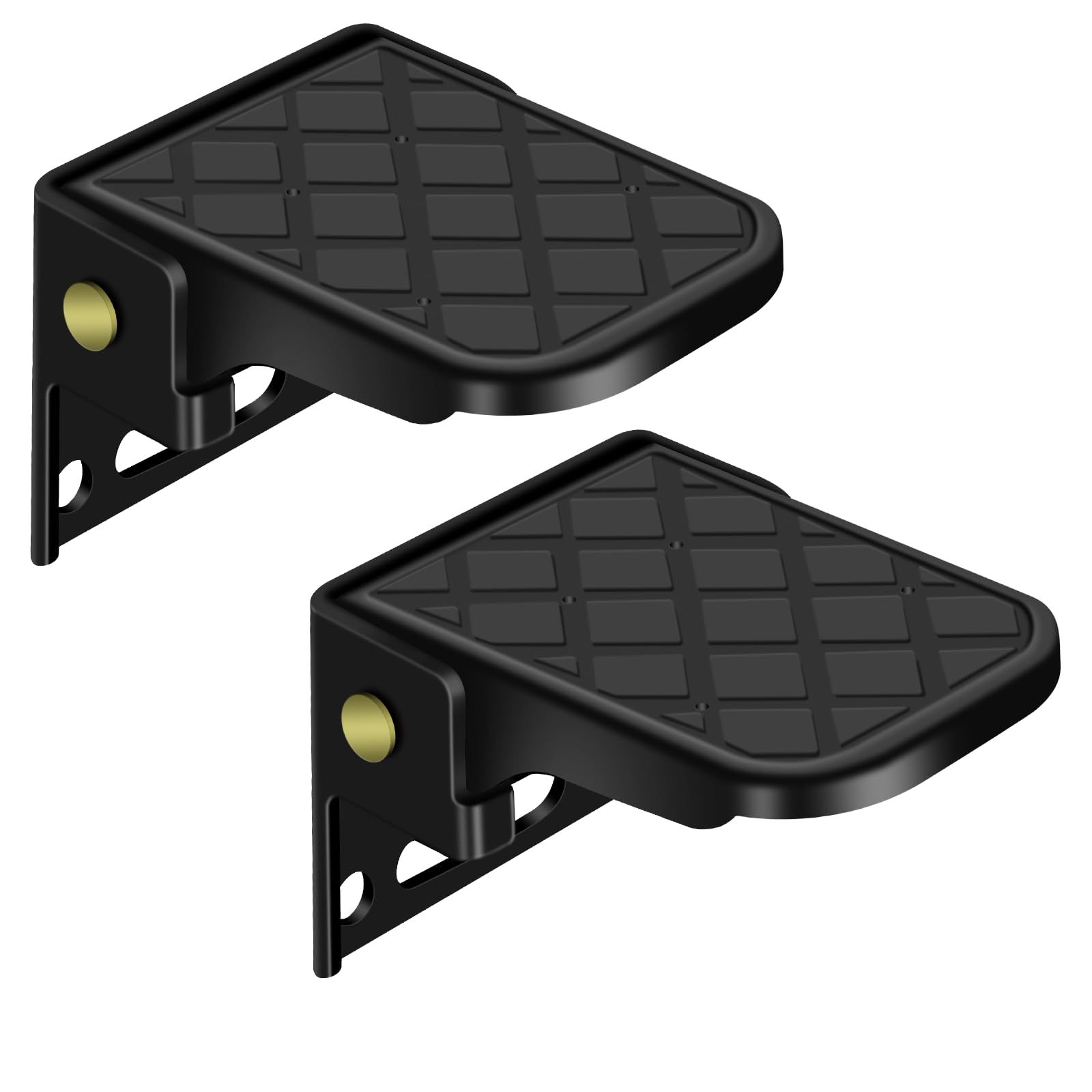 Photo 1 of HIFOR Folding Truck Bed Step,Camper Steps Folding, RV Steps, Trailer Folding Sateps, Tailgate Ladder for RV, Campers, Dump/Fatbed/Boat Trailer, Safety & Anti-Slip (2 Pack, Black)