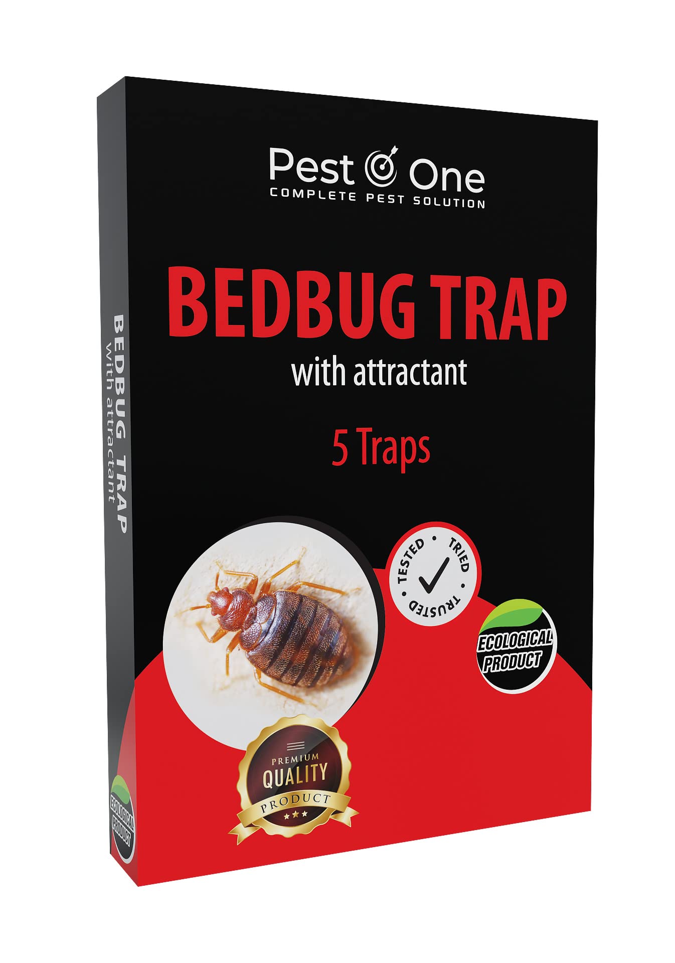 Effective Bedbug Trap - Safeguard Your Sleep! Non-Toxic Bed Bug Detector with Attractive Design - Monitor, Detect, and Prevent Bedbug Infestations - Pet and Child Safe - Includes Set of 5 Traps