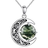 URONE Moon Necklace for Women 925 Sterling Silver Filigree Moon Pendant Necklaces Jewelry Gifts