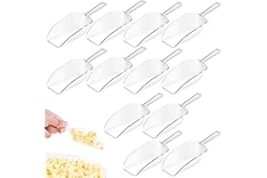 Multi-Purpose Plastic Clear Kitchen Scoops, Ice Scoop for Weddings, Candy Dessert Buffet, Protein Powders, Ice Cream, Coffee,