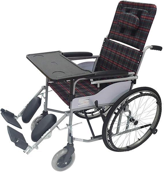 GAIXIA Silla de Ruedas portátil, Silla de Viaje Totalmente reclinable