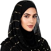 ANKOMINA Women Soft Chiffon Sequin Long Scarf Shawl Fashion Muslim Hijab Head Wrap Scarves,71x28 Inch