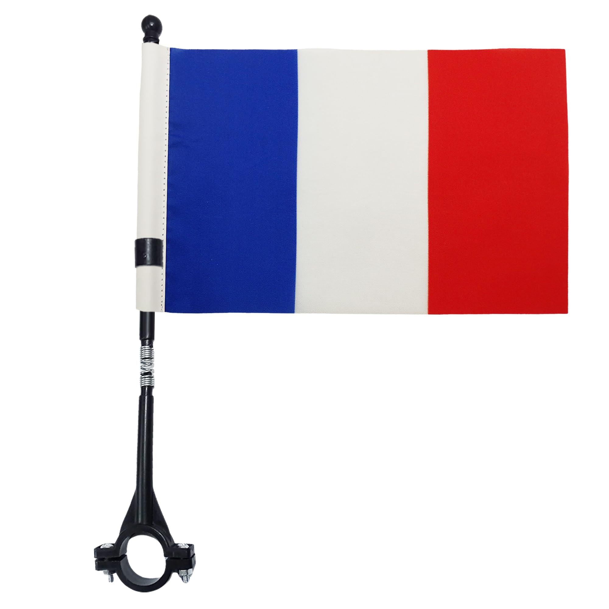 AZ FLAG - France Bike Flag 4'' x 6'' - French Bicycle Flag 100% Polyester 21 x 14 cm - Mini Banner with 12'' Black Plastic Pole