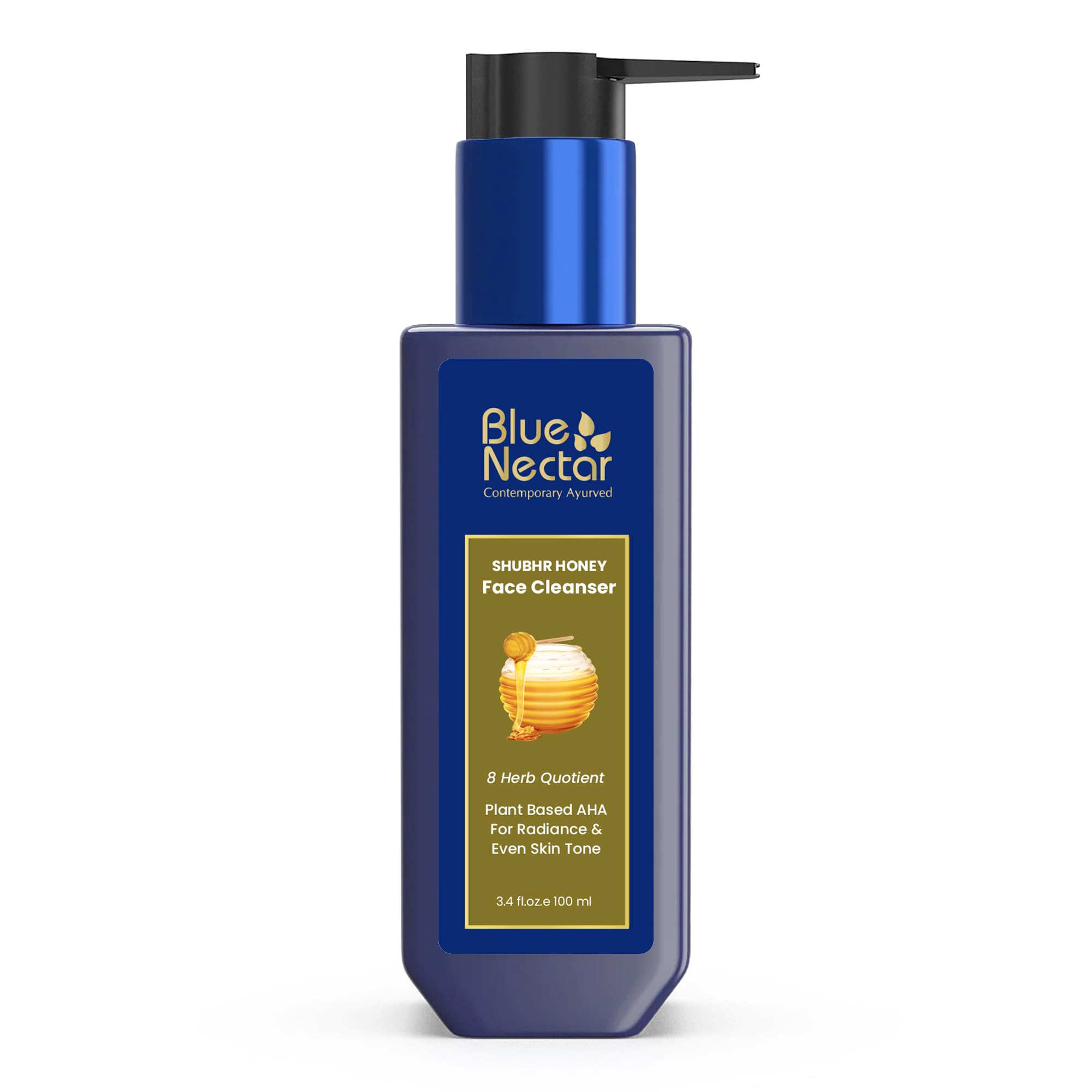 Blue Nectar Honey Ayurvedic Face Wash for Women and Men | Daily Use Face Cleanser | Suitable for All Skin Types (8 Herbs, 100 ml)