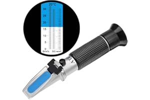 TRZ Brix Refractometer with ATC, Handheld Refractometer,Dual Scale-Specific Gravity 1.000-1.130 and Brix 0-32% for Beer Wine and Fruit