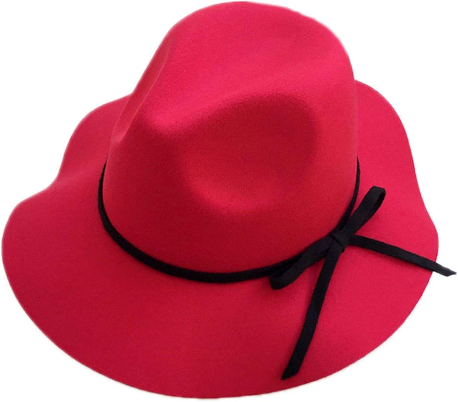 Solid Color Fedora for Panama Hats with Bow Vintage Trilby Cap Felt Hat
