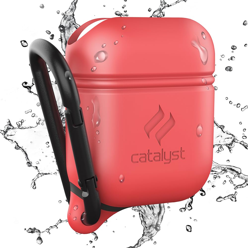 Catalyst Waterproof Case for AirPods 2nd Generation and AirPods 1st Generation - Wireless and USB-C Charging High Drop Protection AirPods Gen 2 and Gen 1 Case with Carabiner, One Piece Design