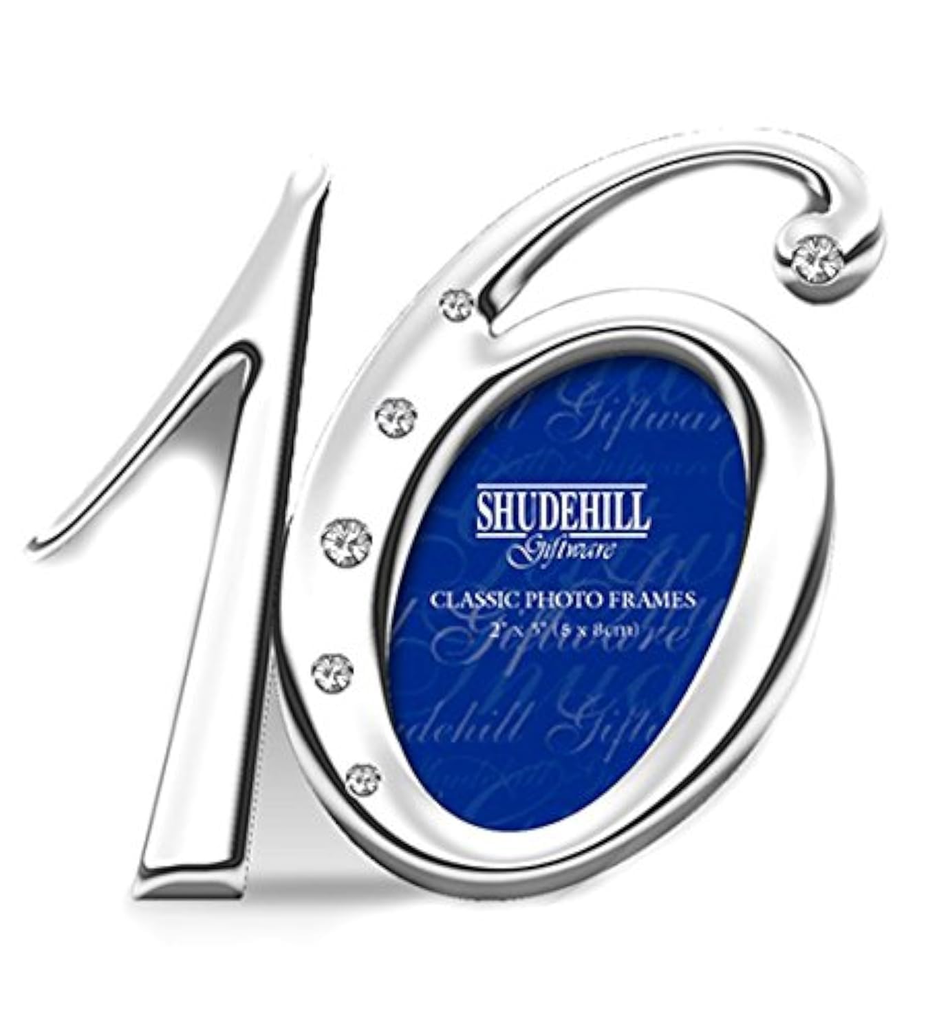 Number '16' Silver and Diamante 16th Birthday Photo Frame