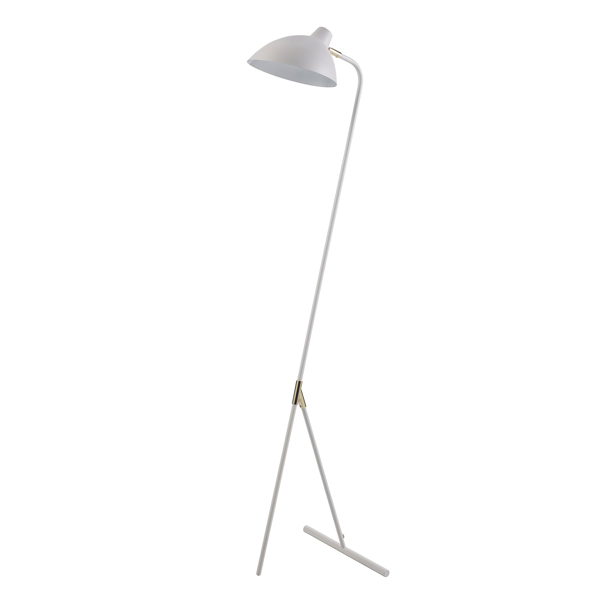 VERSANORA Teamson Home Delicata Monopod Standard Task Floor Lamp with White Shade, Reading Spot Light, Modern Tall Lighting for Living Room or Office