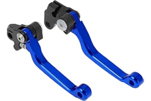 INFINAUTO Motorcycle Short Brake Clutch Lever for Yamaha TTR230 YZ80 YZ85 Aluminum Alloy Solid Blue Motorbike Handlebar Brake