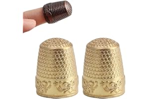 2 Pieces Thimbles for Hand Sewing, Metal Sewing Thimble Finger Protector Accessories