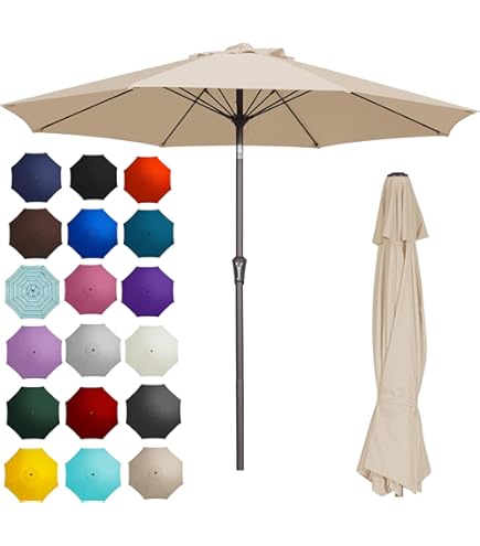 11 lighted patio umbrella Sonkuki 11 ft. Solar LED Round Aluminum Cantilever Outdoor Patio Umbrellas with Base in Red