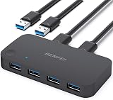 BENFEI USB 3.0 2-Input 4-Output KVM Switch for 2 PCs