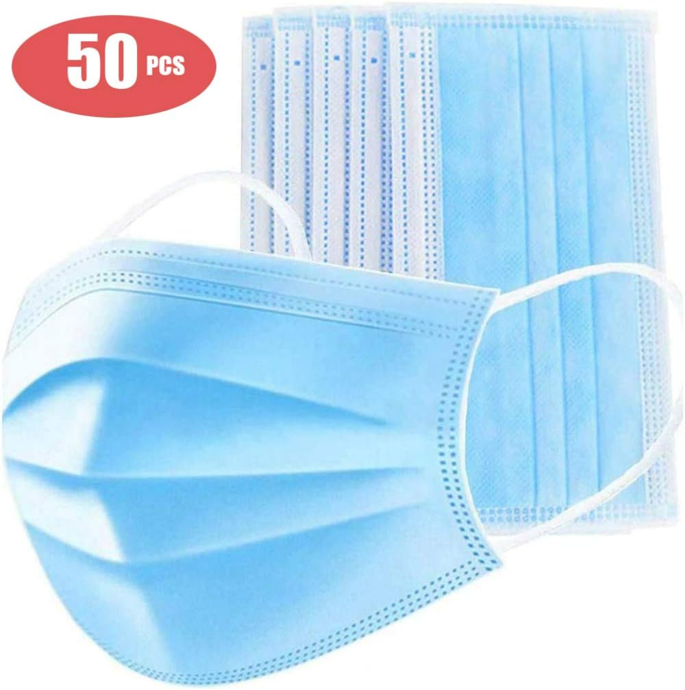 Anti-Spitting Protective 𝐌𝐀𝐒𝐊 Dustproof Cover,Prevent Saliva Safety Face Shields,Blue 50 PCS