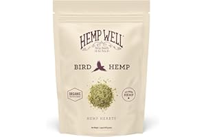 Hemp Well Organic Hemp Hearts –Reduces Feather Plucking, Promotes Relaxation, Immune Support, Organically Sourced, USA Grown, GMO Free – 1 Pound Bag