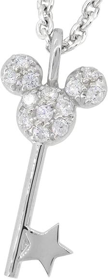 Amazon ディズニー Disney 特 別 仕 様 輝く 鍵 キー ミッキー シルバー 925 ネックレス レディース 公式 アクセサリー シンプル ネックレス 通販