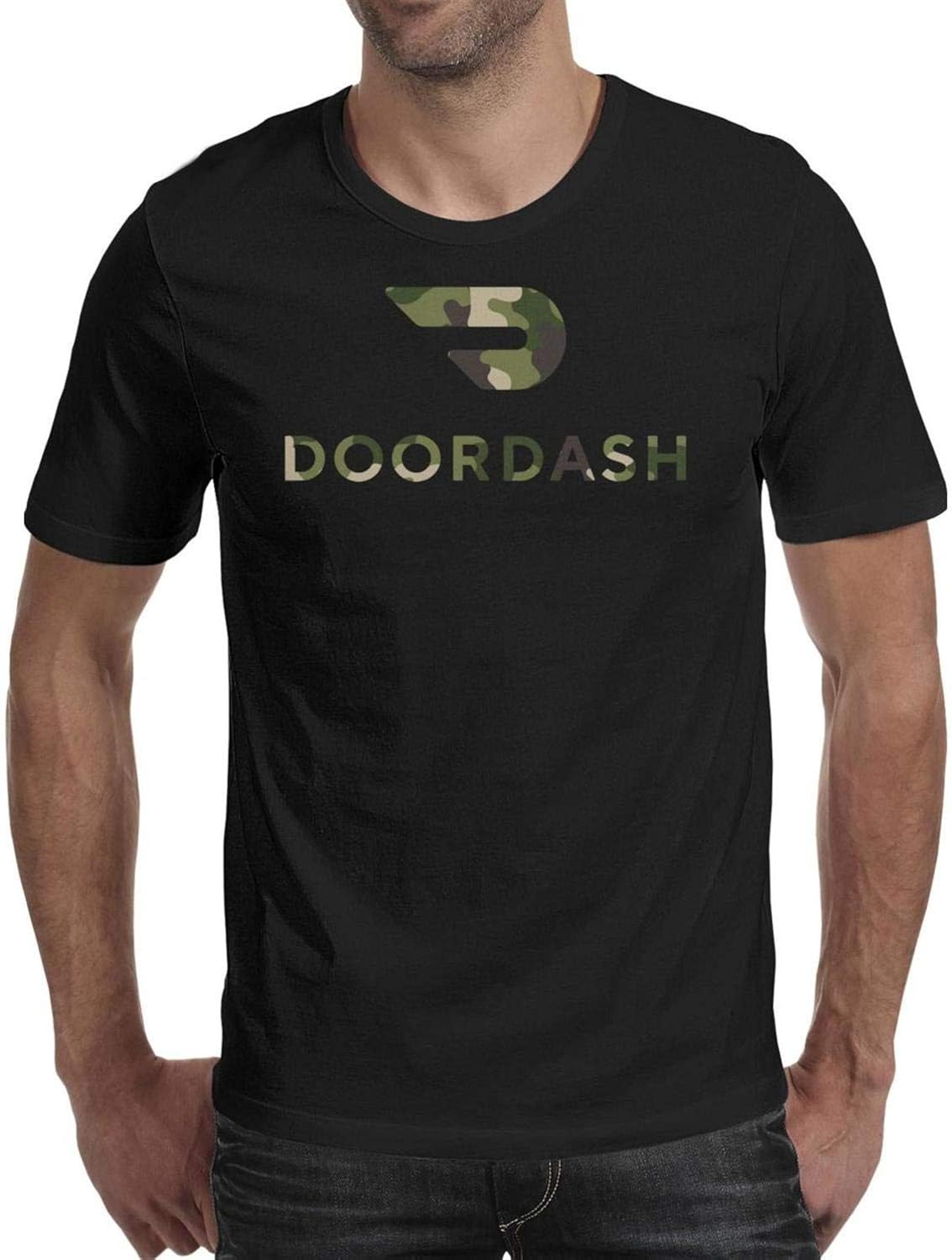 Unicorns Farting Doordash-American-Flag-Distressed- Tshirt for Men