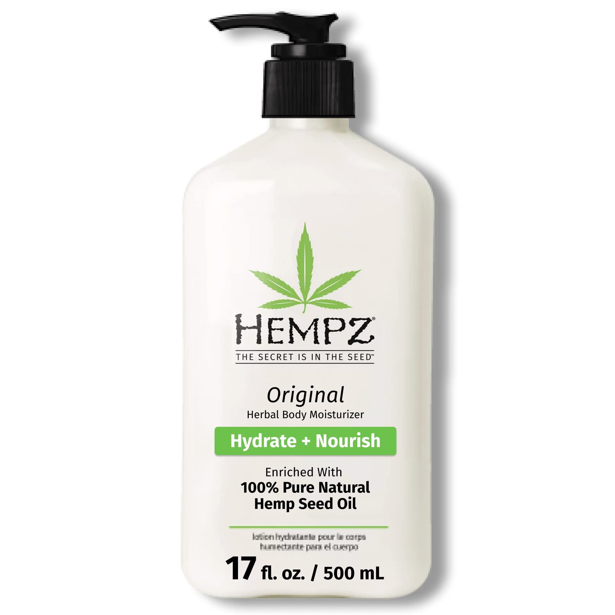 Photo 1 of *****NO PUMP***Hempz Original, Natural Hemp Seed Oil Body Moisturizer with Shea Butter and Ginseng, Original Scent, Floral Banana, 17 Fl.Oz ( Packaging may vary )