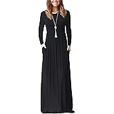 AUSELILY Women's Classic Long Sleeve Dress Loose Plain Long Casual Maxi Dresses with Pockets 2026