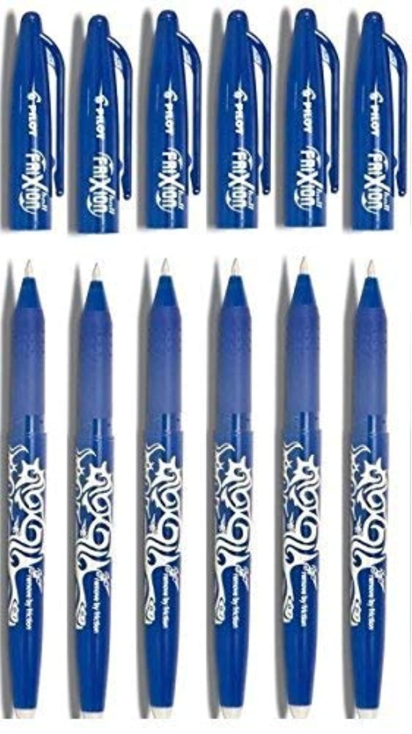 Pilot Blue Frixion Rollerball Erasable Pens Pen 0.7mm Nib Tip 0.35mm Line BL-FR7 (Pack Of 6)
