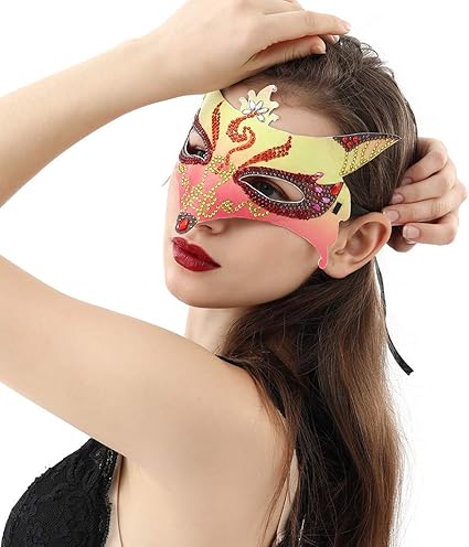 Amazon Co Jp Diy ダイヤモンドアート 仮面舞踏会 パーティマスク キツネの形 6d キラキラ光るダイヤモンド キュート エレガント レディース パーティーマスク ホーム キッチン