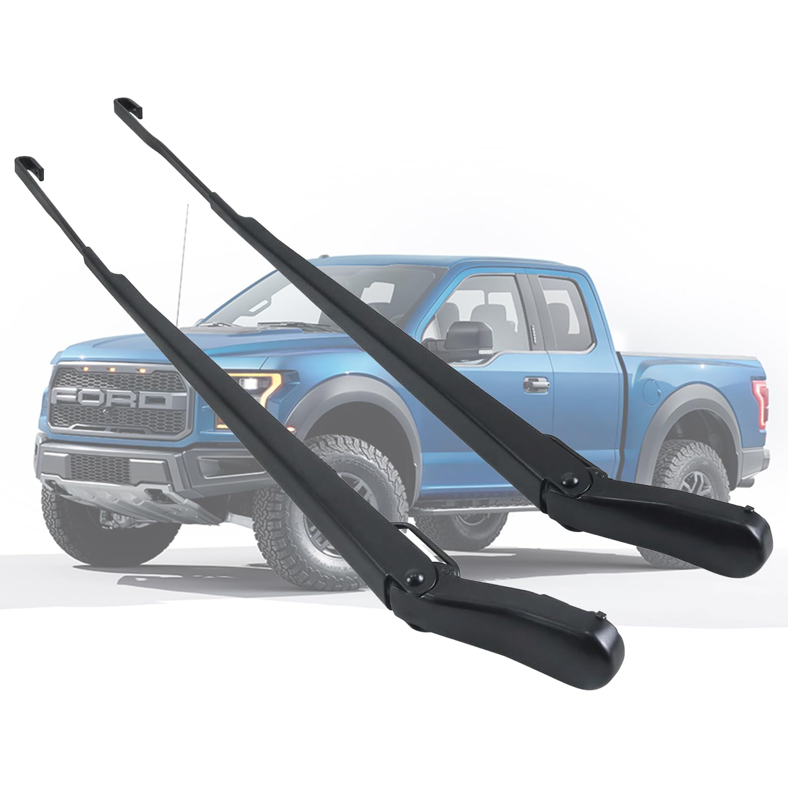 Photo 1 of 2 Pcs Front Windshield Wiper Arm Pair Kit(RH+LH) Compatible with Ford F-150 15-20, Expedition 18-23, F-250/350/450/550 Super Duty 17-22, Lincoln Navigator 18-21, Replace FL3Z-17527-A FL3Z-17526-A.