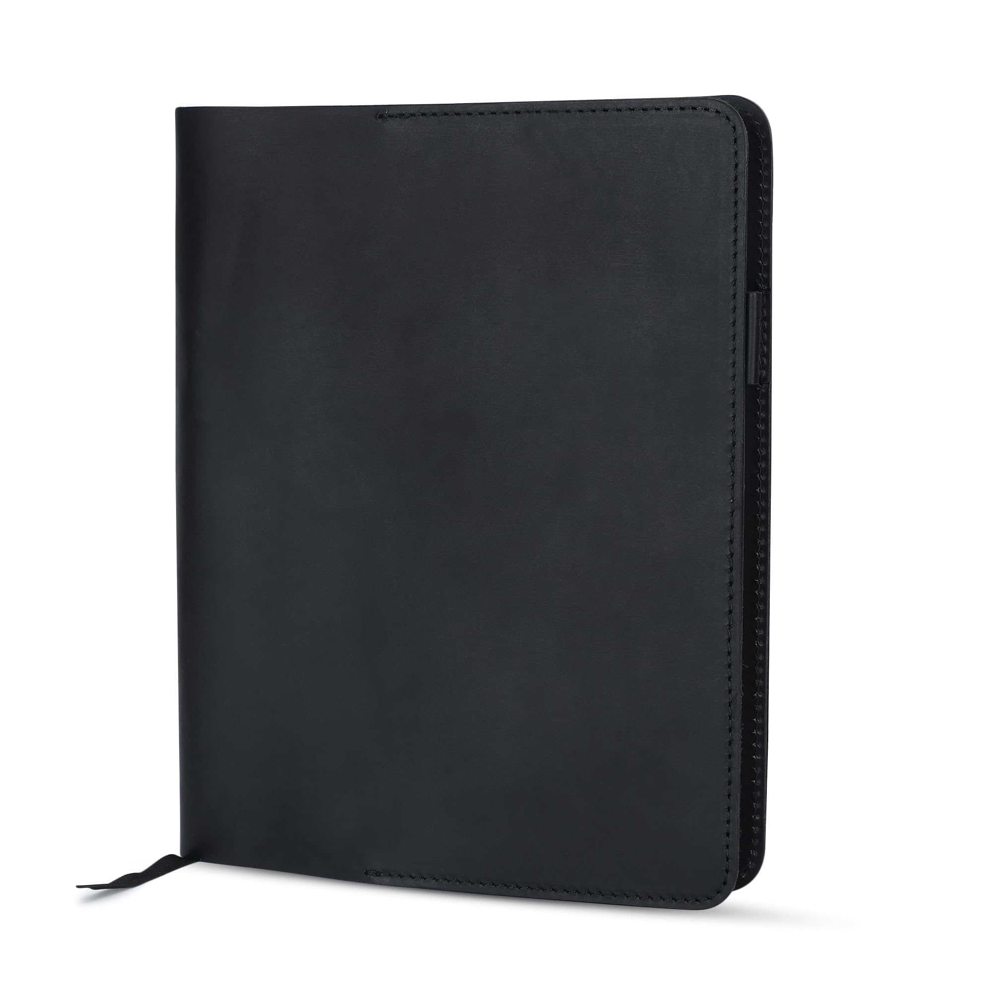 Photo 1 of TheAntiq Black Leather Journal Cover XL 7.5" x 10" - Stylish & Refillable Protective Cover for Journal, Personal Planner Composition Notrbook Cover, Handmade Writing Accessory, Travelers Diary Cover