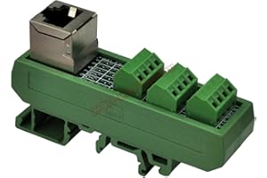 Electronics-Salon Slim DIN Rail Mount RJ50 10P10C Breakout Board Interface Module.