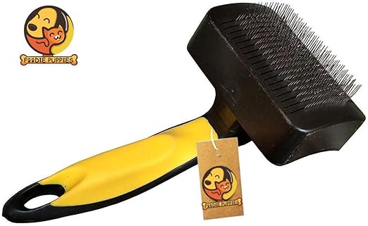Foodie Puppies Dog Grooming Plastic Auto Slicker Self Cleaning Hair Brush for Dogs & Puppies - Color May Vary