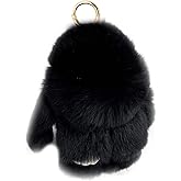 Unpafcxddyig Bunny Keychain Cute Rex Rabbit Fur Keychain Car Handbag Keyring