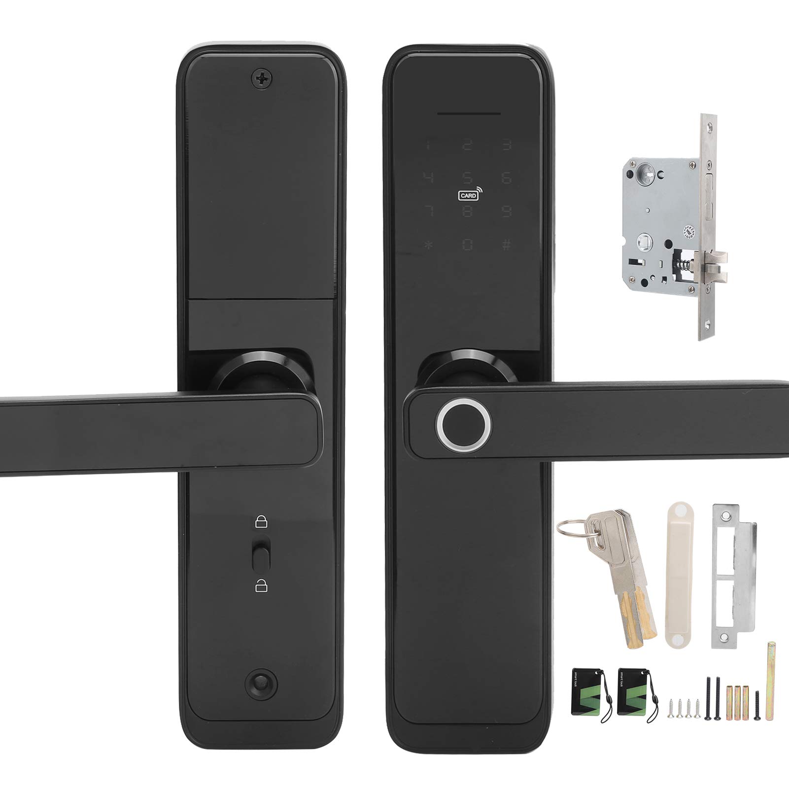 Dioche Smart Door Lock, Fingerprint & Keypad Unlock, WiFi Enabled, Black, Modern Style, Home & Office Use