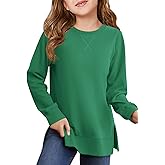 Haloumoning Girls Oversized Crewneck Sweatshirts Kids Long Sleeve Shirts Tops Fall Pullover 5-14 Years
