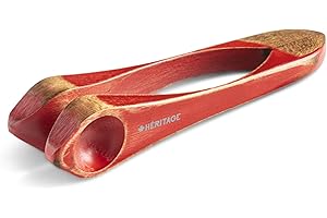 Heritage Musical Spoons Percussion Instrument, Handmade Canadian Maplewood, Natural Wood Folk Sound, Great Gift for All Ages With Any Music Experience, Small, Red
