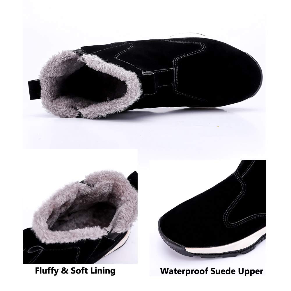 MARITONY Snow Boots Sneakers for Men, Waterproof Winter Warm Anti-Skid Ankle Outdoor High Top Chukka Shoes
